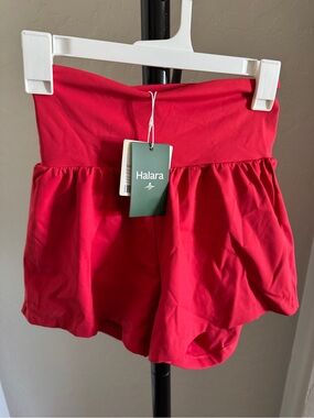 HALARA Women's Bright Red High-Waist Skort Shorts